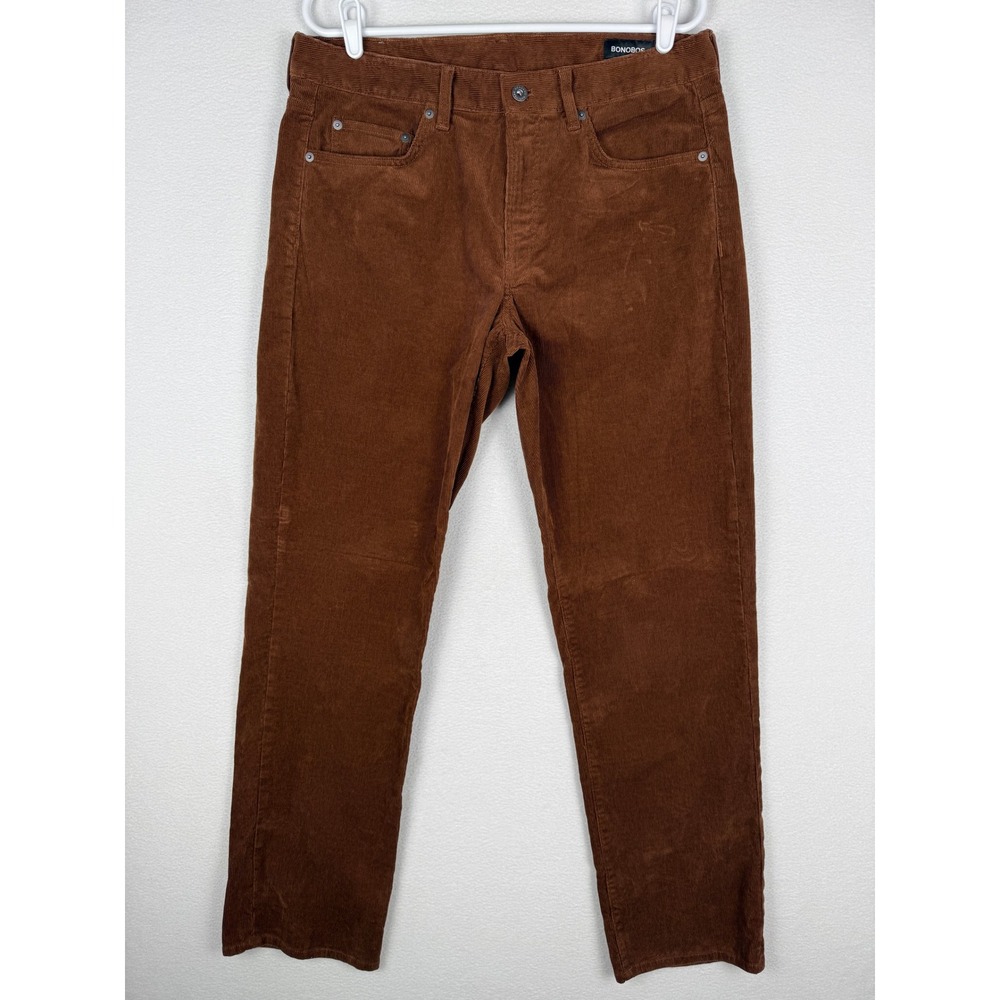 Bonobos Corduroy Straight Leg Pants Mens 34x32 Brown BDB01587F Stretch Trousers